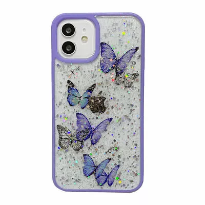 For IPhone 15 14 11 12 13 Pro Max XR Mariposa Brillante Clara Telefono Protector • $9.49