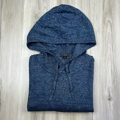 J. Crew Mens Linen Cotton Hoodie Sweatshirt Size Large Light Weight Blue • $34.99