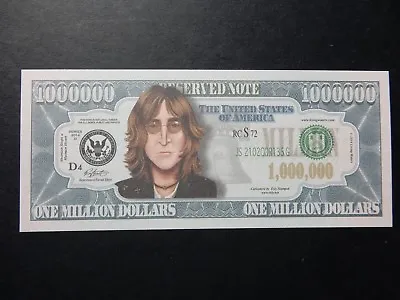 John Lennon $1 MILLION DOLLAR NOTE Novelty Bill $1000000 Beatles Singer USA UK • £1.29