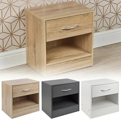 £19.99 • Buy 1 Drawer Compact Wooden Bedroom Bedside Cabinet Furniture Nightstand Side Table