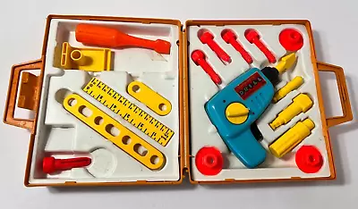 Fisher Price 1977 Tool Kit #924  Case Drill Tested Works USA Missing Pieces • $15.99