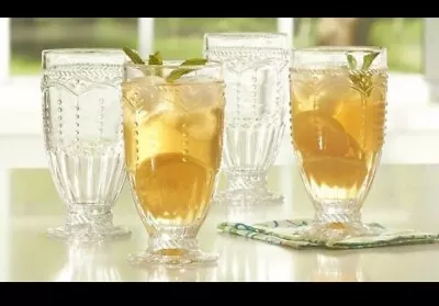  Princess House Marbella Set Of 4 Footed Glasses (1745) New! • $59.95