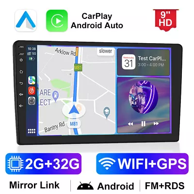 9 Inch Car Radio 2 DIN GPS FM RDS Head Unit Stereo For Android 13 CarPlay 2G+32G • $107.99