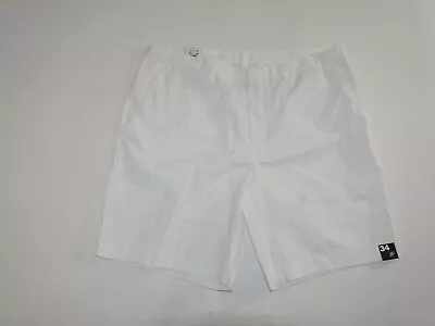 J. Ferrar Men's Chino Shorts Size 34 NWT White Flat Front 100% Cotton Khaki • $8.99