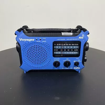 KAITO Voyager KA-500 Solar Crank Weather Alert Multiband Radio Blue Tested • $24.99