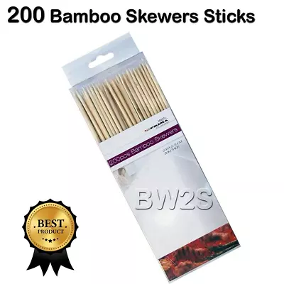 £2.75 • Buy 200 Bamboo Skewers Sticks BBQ Barbecue Party Grill Kebab Shish Fruit Wooden 