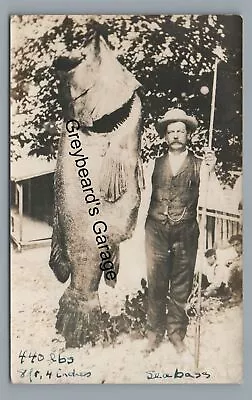 RPPC Large Sea Bass Fishing PASS CHRISTIAN MS Mississippi Real Photo Postcard • $39.99