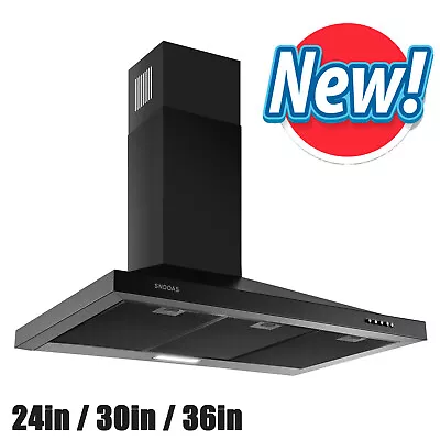 24/30/36 In Wall Mount Range Hood KitchenExhaust Stove Mechanical Control Black • $138.99