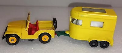 Matchbox Lesney 72 Jeep & 43 Pony Trailer & Horses 1960s G - VG+ Unboxed • $12.62