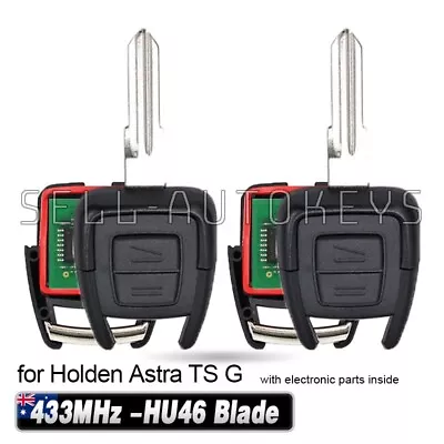 2x For Holden ASTRA H 2005-2009 2 Buttons Complete Remote Contro Key Fob HU46 • $59.98