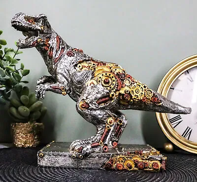 Steampunk T-Rex Figurine Jurassic Era Tyrannosaurus Rex Statue Dinosaur Decor • $32.99