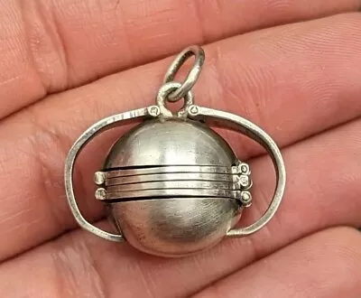 Vintage Sterling Silver 925 Taxco Mexico Multi Panel Folding Ball Locket Pendant • $68