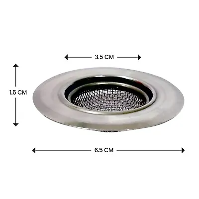 £3.49 • Buy 3.5cm STAINLESS STEEL SINK BATH PLUG HOLE STRAINER DRAINER BASIN HAIR TRAP COVER