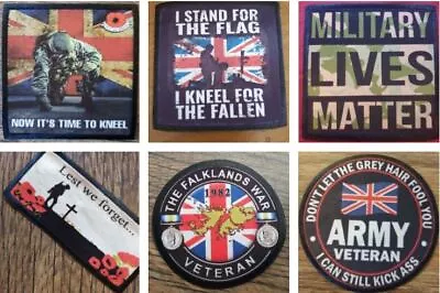 KNEEL FOR THE FALLEN Lest We Forget MILITARY VETERAN BIKER SEW IRON ON PATCH • £4.99