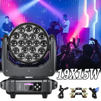 19x15W LED Zoom Moving Head Stage Light RGBW DMX Beam Wash Lighting DJ Disco Bar • $189.99