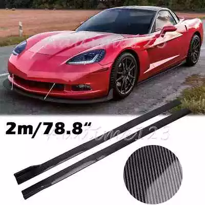 For Chevrolet Corvette C6 C5 Carbon Fiber Side Skirt Rocker Panel Splitter Lip • $62.95