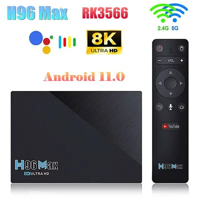 H96 Max RK3566 Android 11.0 Smart TV Box 8G 128G Dual Wifi 4K H.265 Media Player • $114.39