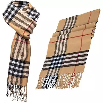 Mens Ladies Unisex Soft Striped Tartan Scarf Warm Winter Womens Neck Wrap Shawl • £6.99