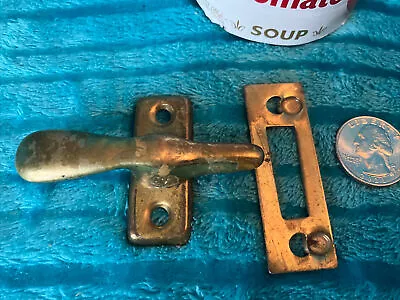 Antique Early Vintage Heavy Brass/Steel Casement Window Latch & Keeper #2 • $13.95