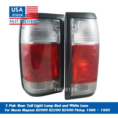 2x Rear Tail Lights White / Red Lens Fit Mazda Magnum B2000 B2200 B2600 • $105.48