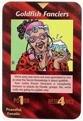 Illuminati Card - Goldfish Fanciers - INWO Unlimited Edition - Order 1995 OOP • £18