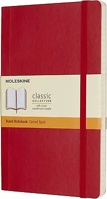 Moleskine Classic Notebook Soft Cover Large Ruled/Lined Scarlet Red 192 Pages • $18.95