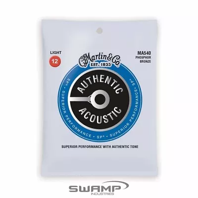 Martin MA540 SP Phosphor Bronze Authentic Acoustic Guitar Strings Light 12-54 • $14.99