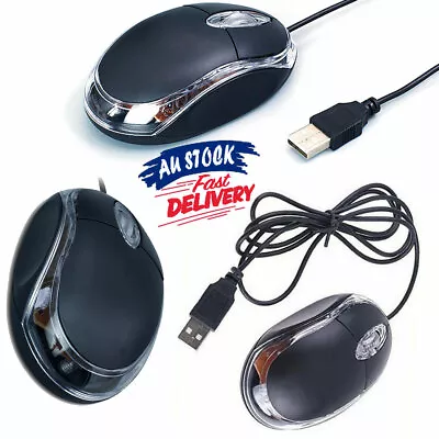 $9.55 • Buy Wired Mouse Mouse For PC Laptop Computer Wheel-Black USB  Optical Wired  Scroll