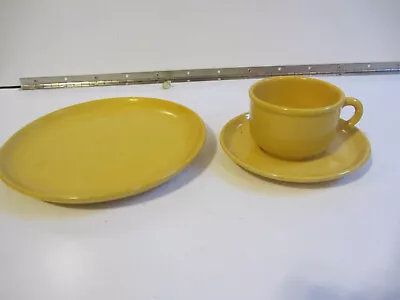 Vintage West Germany Gerz Mustard Yellow Dessert Plate Tea Cup And Saucer Set • $19.99