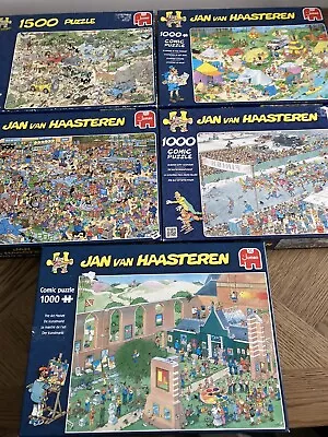 5 X Jan Van Haasteren 1000 Piece Jigsaw Puzzles • £15