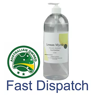 Lemon Myrtle Antibacterial Instant Hand Sanitiser Gel 1 Litre - Aus Made 1L • $14.50