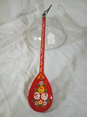 £6 • Buy Red Decorative Wooden Spoon Roses And Castles Hand Painted Barge Ware #02