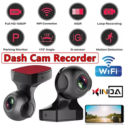 WiFi Dash Cam Video 170° Recorder HD 1080P G-Sensor Car DVR Car Camera Vehicle • $36.88