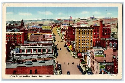 C1940 Main Street Looking North Exterior Building Butte Montana Vintage Postcard • $9.95