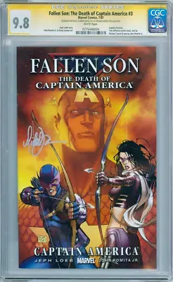 Fallen Son Captain America #3 Cgc 9.8 Signature Series Signed Michael Turner • £179.95
