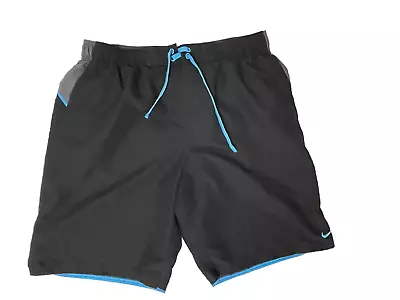 Nike Shorts Mens L 9 Ins 20L Black Running Jogging Athletic Gym Lined Pokts GUC • $15.18