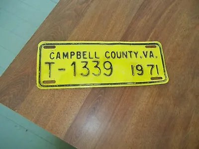 $5 • Buy Campbell County, Va License Plate Topper 1971  T-1339