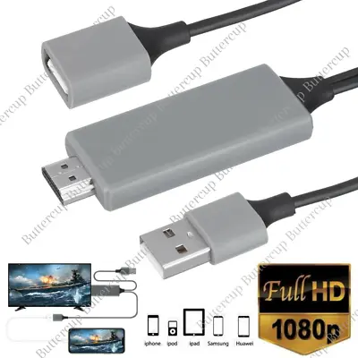 1080P HDMI Mirroring Cable Phone To TV HDTV Adapter For IPhone IPad Android • $11.69