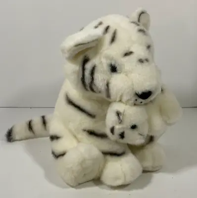 Vintage Soft Classics White Tiger And Cub 10  Plush Stuffed Animal • $12