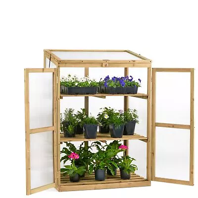 Cold Frame Garden Greenhouse Wooden Polycarbonate Lean To Growhouse • £142.99