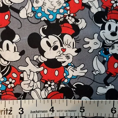 Disney Vintage Love Mickey Minnie Mouse Springs Creative  Fabric FQ HY BTY • $5.75