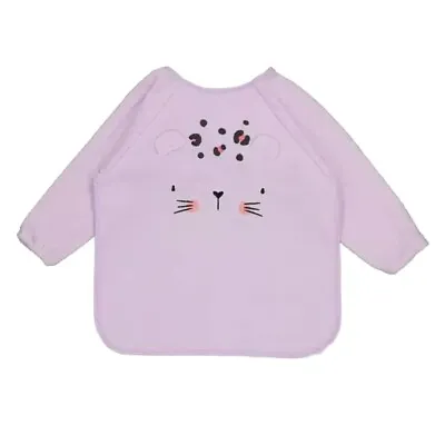 Baby Purple Cat Long Sleeve Bib • £6.99