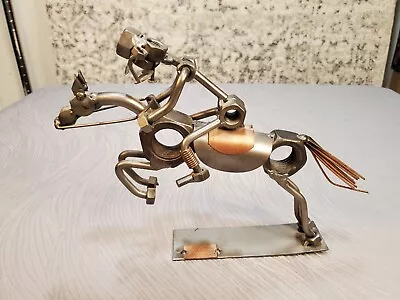 Hine & Kinst Metal Art Horse/rider Sculpture • $25