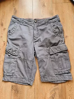 Fat Face Shorts Mens Pure Thick Cotton Cargo Combat Military Donkey Grey 34. • £32