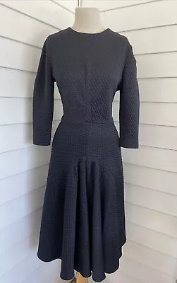 BIANCA SPENDER- Quilted Long Sleeve SIZE 12  Navy  Maxi DRESS • $195