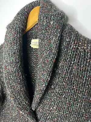 Ralph Lauren Small Indigo Green Tweed Polo Fisherman Cardigan Sweater RRL Preppy • $158