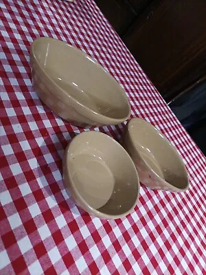 3  MASON CASH OVEN PIE Dishes Glazed Stoneware  • £15