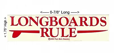 Longboards Rule Sticker Decal Pure Beach Classics Vintage Surfing • $11