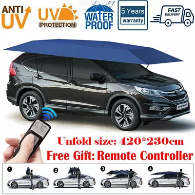 Fully Automatic Portable Anti-UV Protection Car Umbrella Tent Roof Cover Remote • $171.84