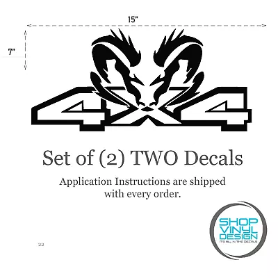 Replacement For RAM Trucks 4 X 4 Bedside Decals Set Of (2) TWO STYLE 22 PAIR • $17.95